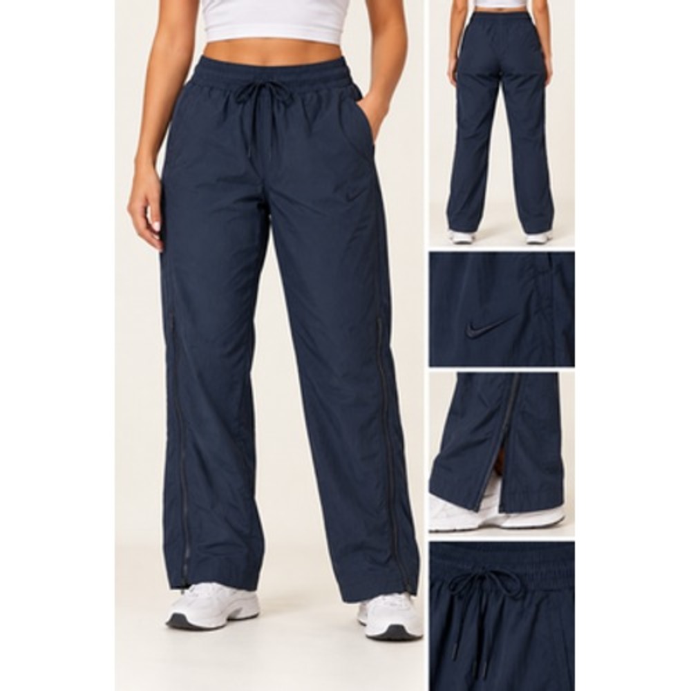 Nike Sportswear Womens S Repel Zip Pants Armory Navy Mid Rise Nylon FV7544-478